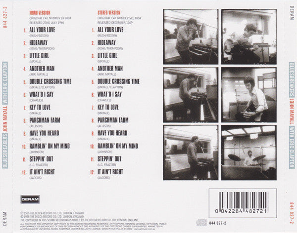 John Mayall With Eric Clapton : Blues Breakers (CD, Album, RE, RM)