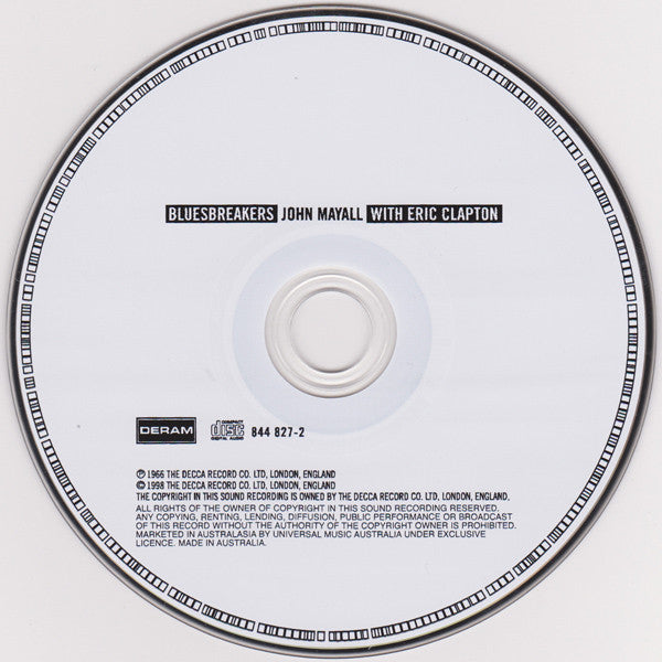 John Mayall With Eric Clapton : Blues Breakers (CD, Album, RE, RM)