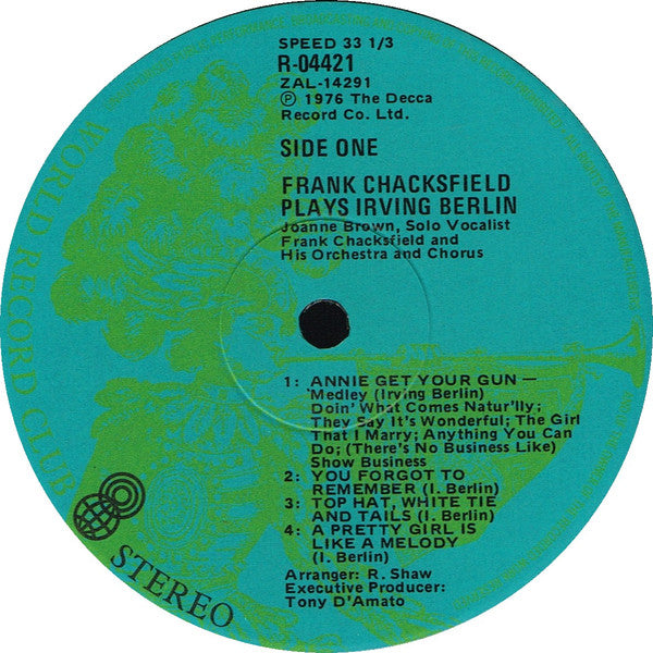 Frank Chacksfield Plays Irving Berlin : Frank Chacksfield Plays Irving Berlin (LP, Album, Club)