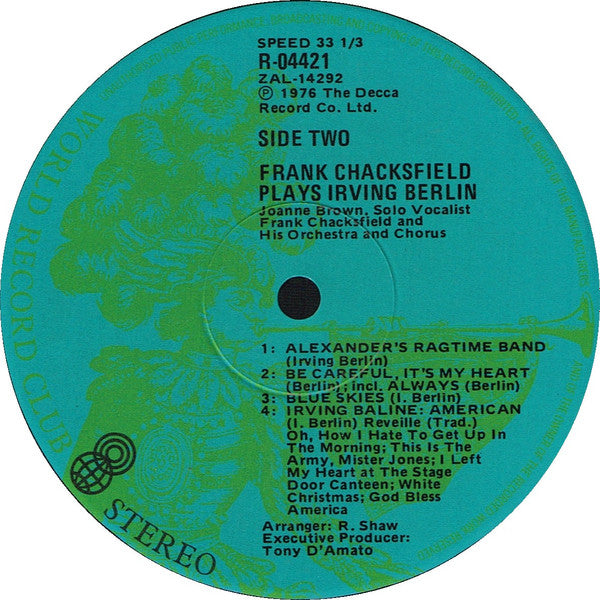 Frank Chacksfield Plays Irving Berlin : Frank Chacksfield Plays Irving Berlin (LP, Album, Club)