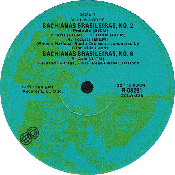 French National Radio Orchestra* , Conducted By Heitor Villa-Lobos  /  Victoria De Los Angeles : Bachianas Brasileiras, Nos. 2, 5, 6, & 9 (LP, Album, Club)