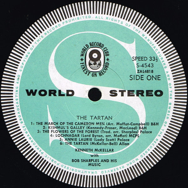 Kenneth McKellar  With  Bob Sharples And His Music : The Tartan (LP, Album, Club)