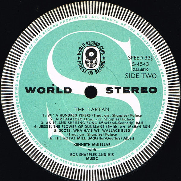 Kenneth McKellar  With  Bob Sharples And His Music : The Tartan (LP, Album, Club)