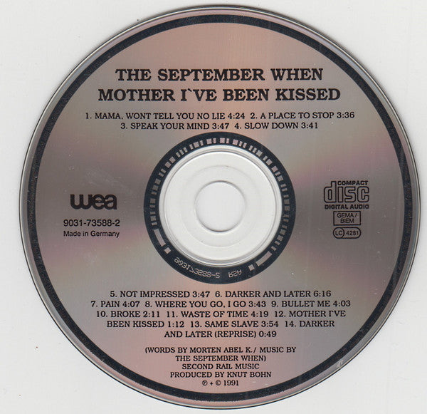 The September When : Mother I've Been Kissed (CD, Album)