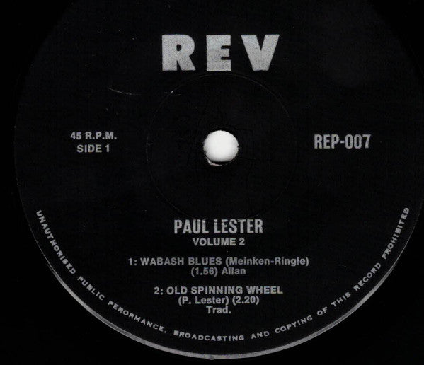 Paul Lester (2) : The Sounds Of Paul Lester (7", EP, Mono)
