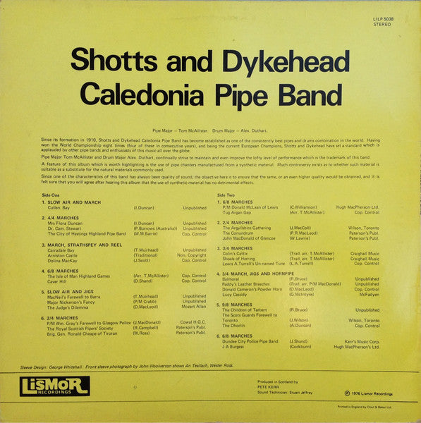Shotts And Dykehead Caledonia Pipe Band* : Shotts And Dykehead Caledonia Pipe Band (LP)