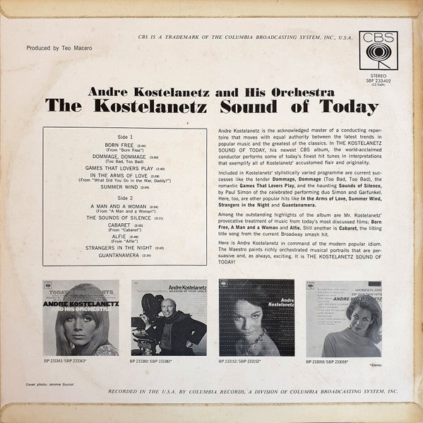 André Kostelanetz And His Orchestra : The Kostelanetz Sound Of Today (LP, Album)