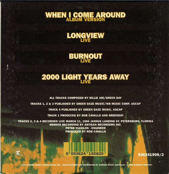 Green Day : When I Come Around (CD, Single, Gre)