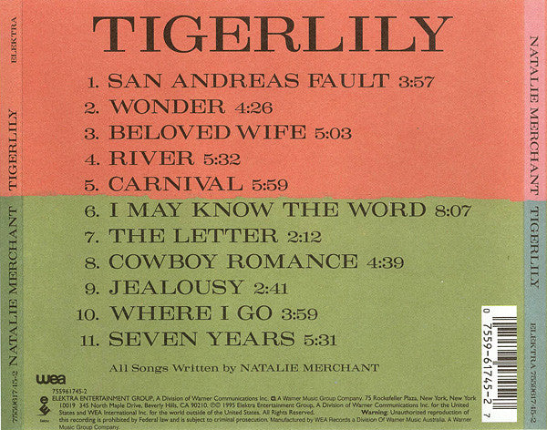 Natalie Merchant : Tigerlily (CD, Album)