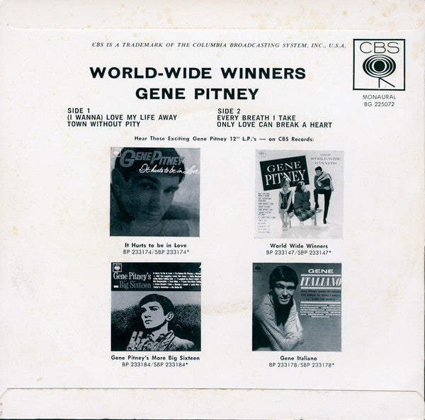 Gene Pitney : World Wide Winners (7", EP, Mono)