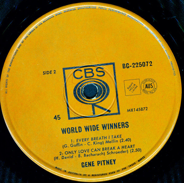 Gene Pitney : World Wide Winners (7", EP, Mono)
