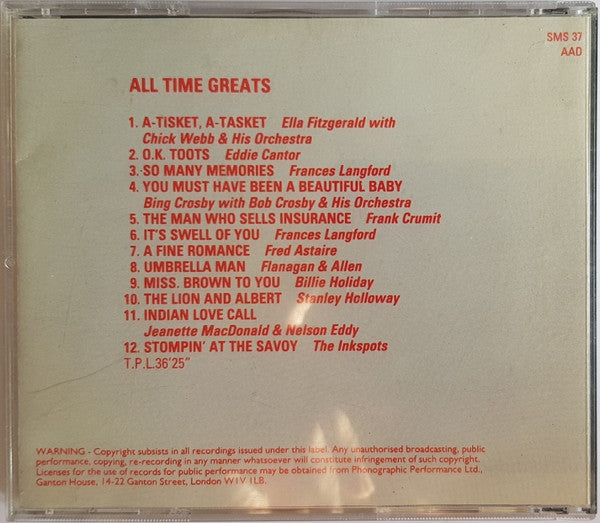 Various : All Time Greats (CD, Comp)