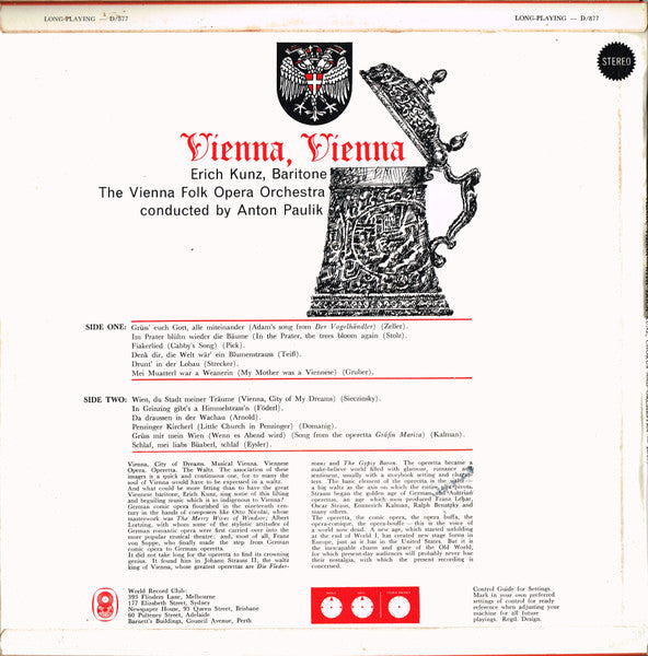 Erich Kunz : Vienna, Vienna (LP, Album, Club)