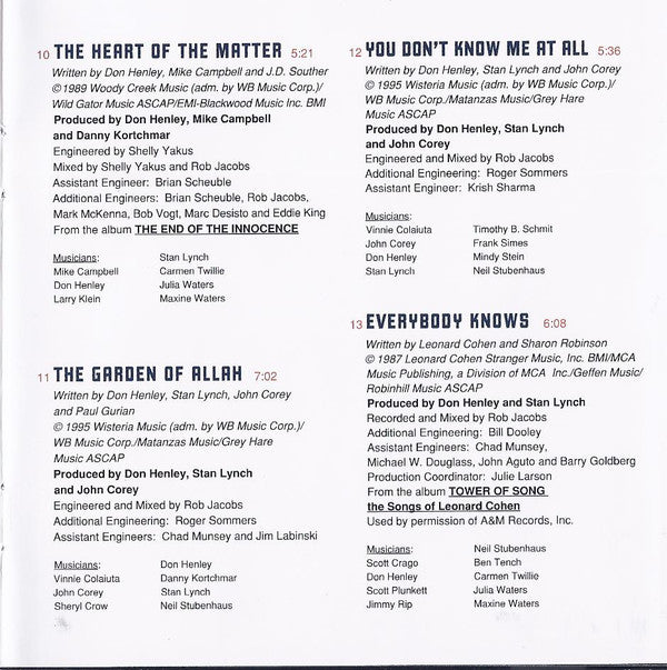 Don Henley : Actual Miles (Henley's Greatest Hits) (CD, Comp, RP)
