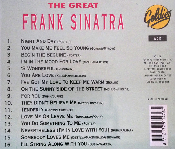 Frank Sinatra : The Great Frank Sinatra (CD, Album, Comp)