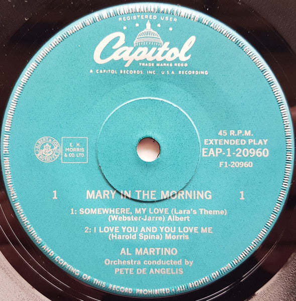 Al Martino : Mary In The Morning (7", EP, Mono)