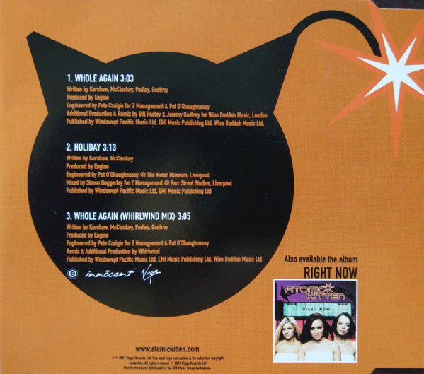 Atomic Kitten : Whole Again  (CD, Single)