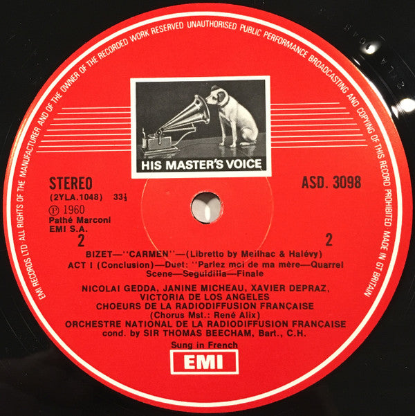 Georges Bizet, Victoria De Los Angeles, Nicolai Gedda, Ernest Blanc · Janine Micheau, Sir Thomas Beecham : Carmen (3xLP, RE, RP + Box, RE)