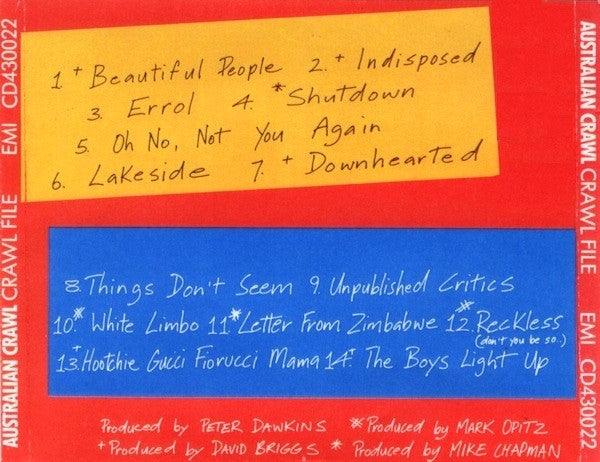 Australian Crawl : Crawl File - Their Greatest Hits (CD, Comp)