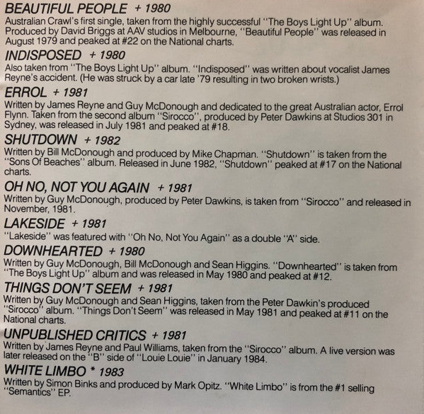 Australian Crawl : Crawl File - Their Greatest Hits (CD, Comp)