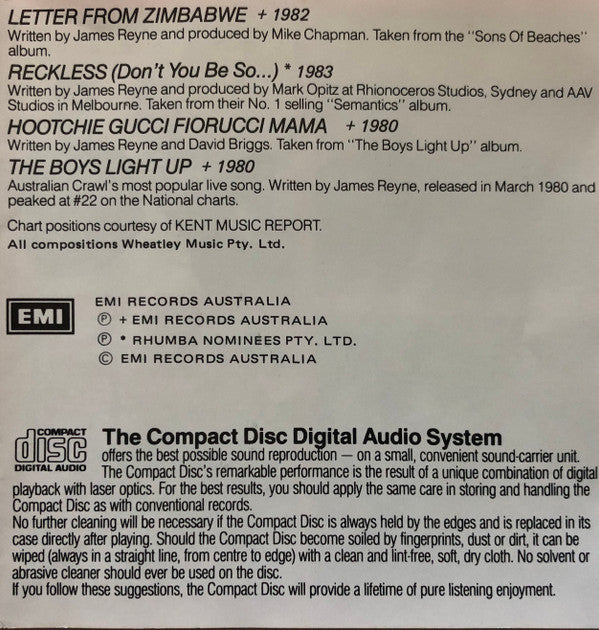 Australian Crawl : Crawl File - Their Greatest Hits (CD, Comp)