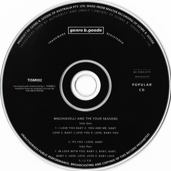 TISM : Machiavelli And The Four Seasons (CD, Album, RE)