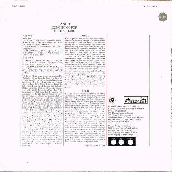Handel* : Concertos For Lute & Harp (LP, Album, Club)