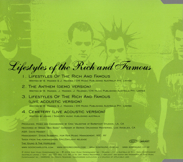 Good Charlotte : Lifestyles Of The Rich And Famous (CD, Single)