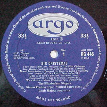 The Elizabethan Singers : Sir Cristemas (LP, Mono)