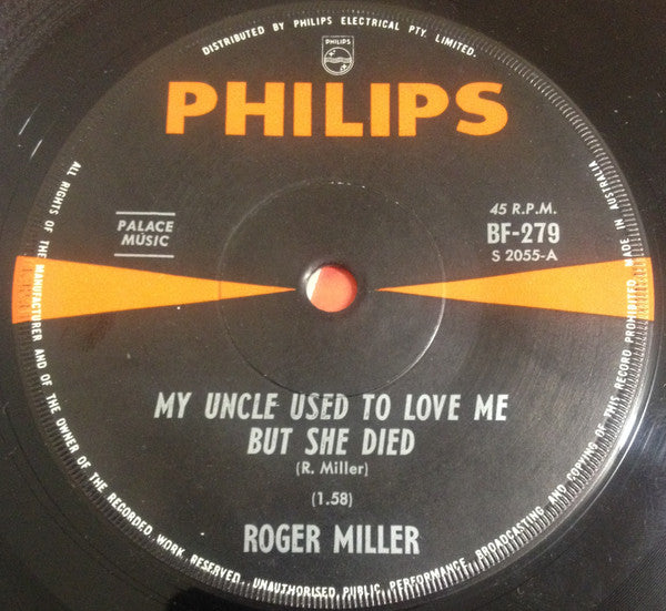 Roger Miller : My Uncle Used To Love Me But She Died (7", Single)