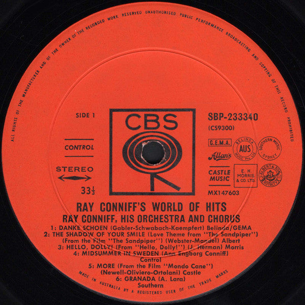 Ray Conniff And His Orchestra & Chorus : Ray Conniff's World Of Hits (LP)