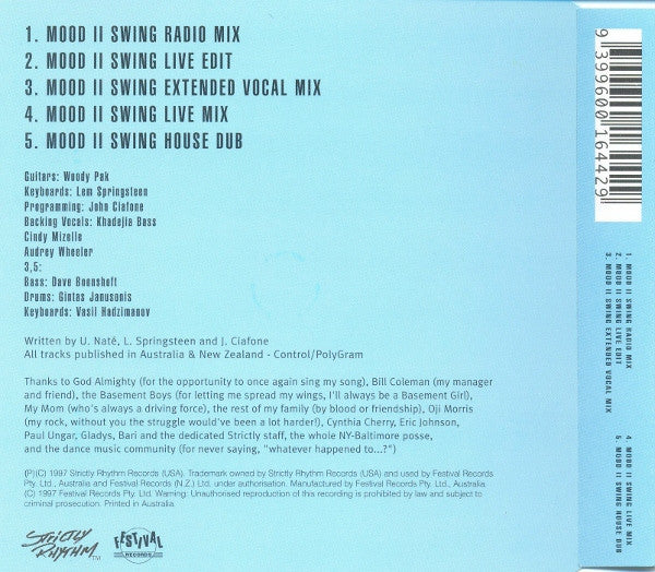 Ultra Naté : Free (The Mood II Swing) (CD, Maxi)