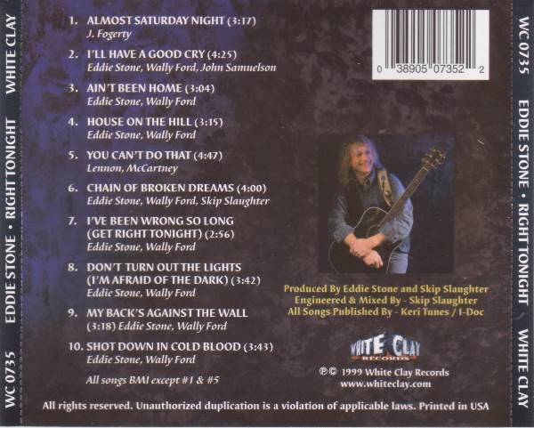 Eddie Stone : Right Tonight (CD, Album)