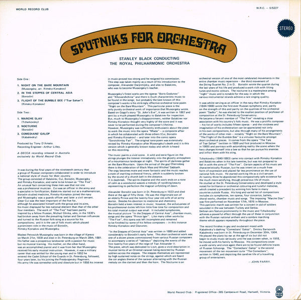 Stanley Black : Sputniks For Orchestra (LP, Album, Club)