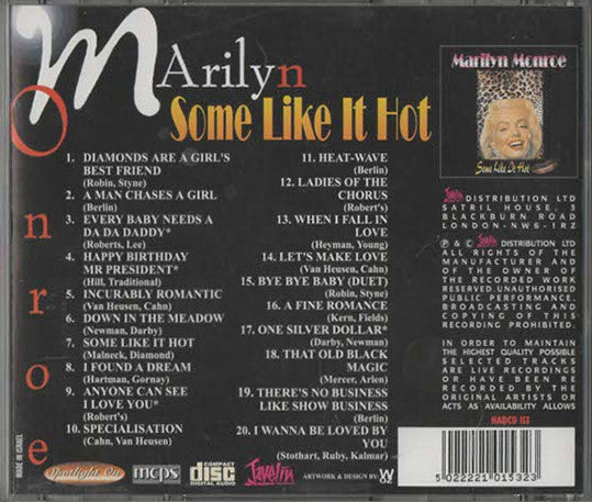 Marilyn Monroe : Some Like It Hot (CD, Comp)