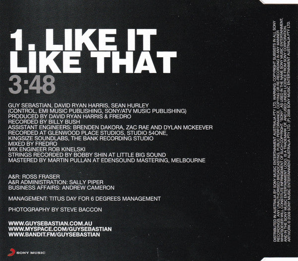 Guy Sebastian : Like It Like That (CD, Single)