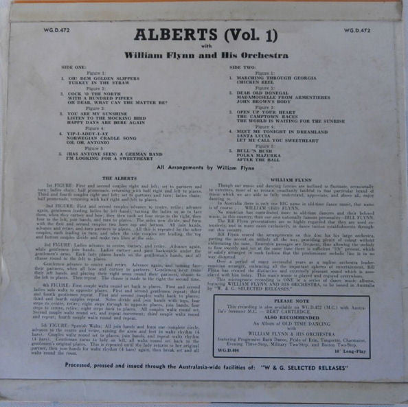 William Flynn And His Orchestra : Alberts Volume One (10", Album, Mono)