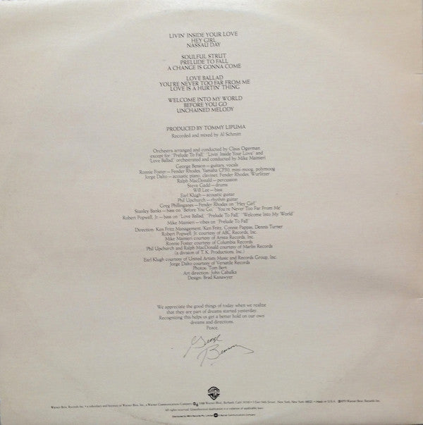 George Benson : Livin' Inside Your Love (2xLP, Album, Gat)