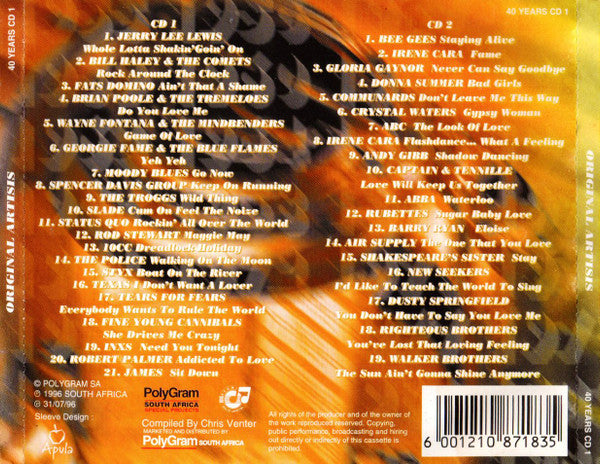 Various : 40 Years Of Number 1's (2xCD, Comp)