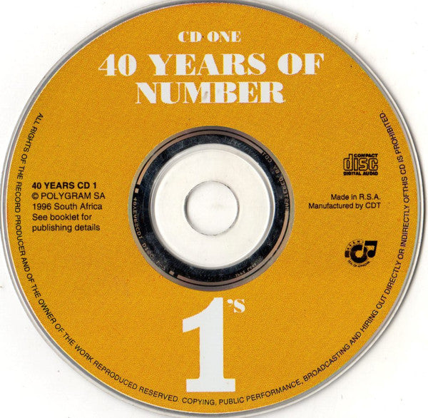 Various : 40 Years Of Number 1's (2xCD, Comp)