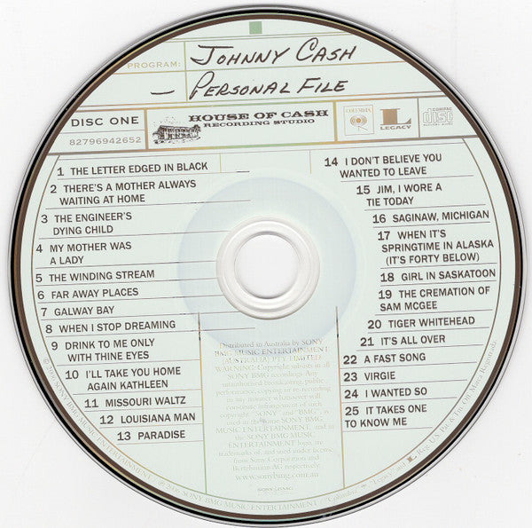 Johnny Cash : Personal File (2xCD, Album, dig)