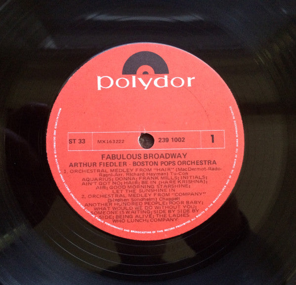 Arthur Fiedler • Boston Pops Orchestra : Fabulous Broadway (LP, Album)