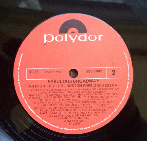 Arthur Fiedler • Boston Pops Orchestra : Fabulous Broadway (LP, Album)