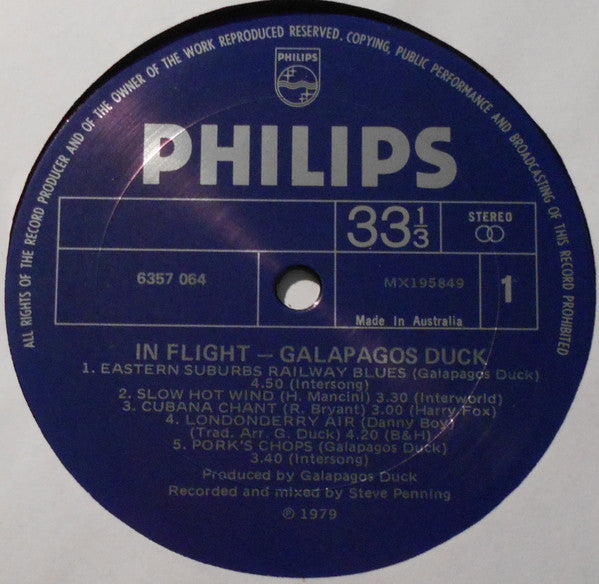 The Galapagos Duck* : In Flight (LP, Album)