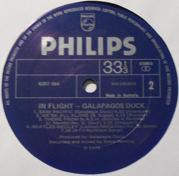 The Galapagos Duck* : In Flight (LP, Album)