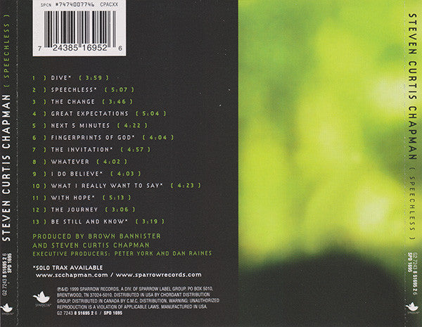 Steven Curtis Chapman : Speechless (CD, Album)