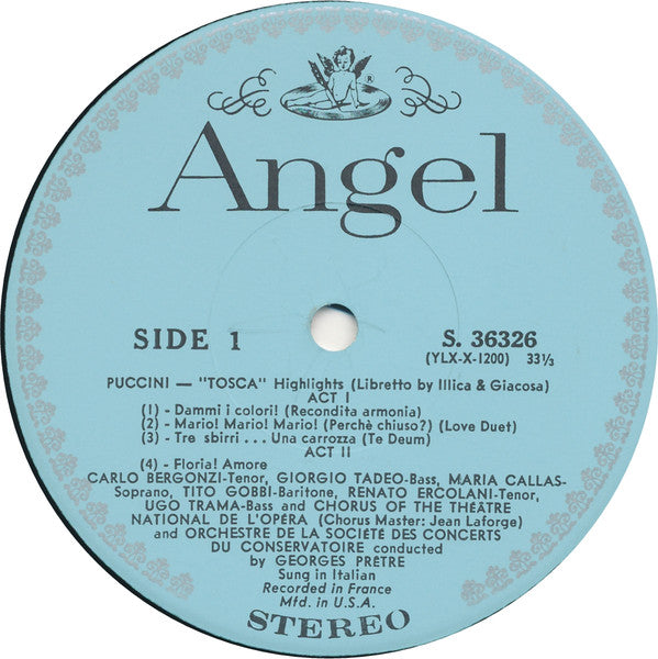 Giacomo Puccini - Maria Callas, Carlo Bergonzi, Tito Gobbi, Georges Prêtre : Tosca - Highlights (LP, Album)