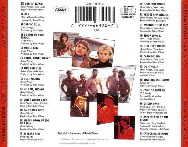 The Beach Boys : Made In U.S.A. (CD, Comp)