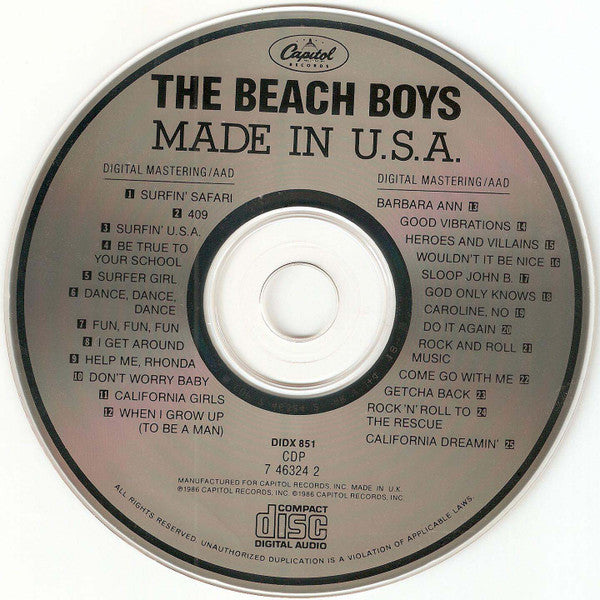 The Beach Boys : Made In U.S.A. (CD, Comp)