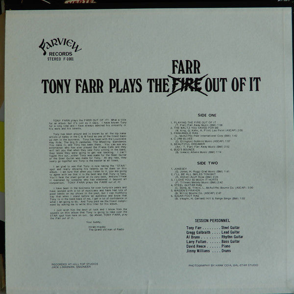 Tony Farr : Plays The Farr Out Of It (LP)